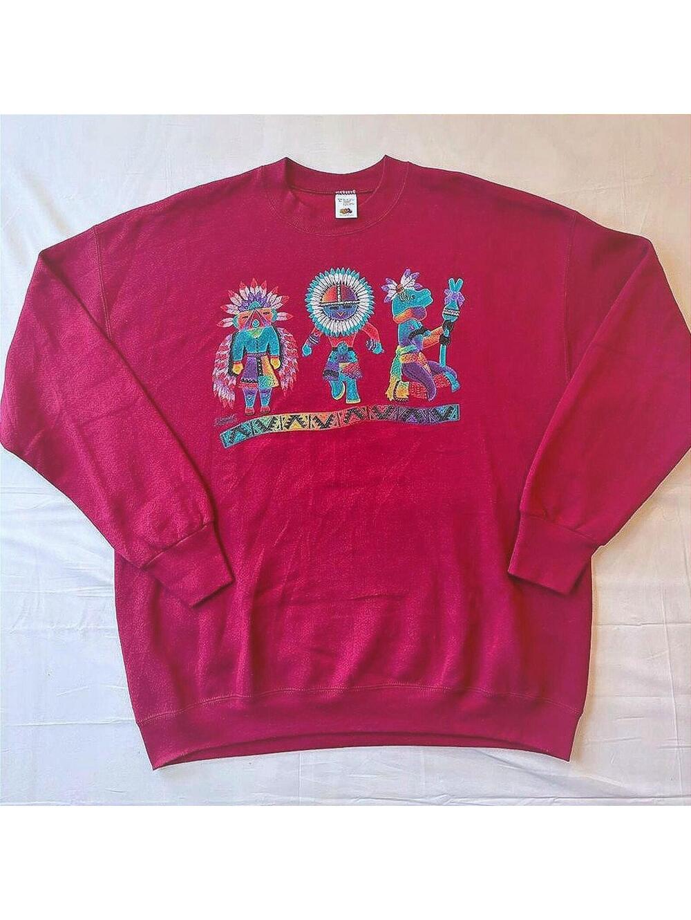Vintage 90s Kachina Doll Southwest Graphic Crewneck Sweatshirt Adult XL